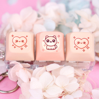Custom Anime Sound Keyboard Keychain Cute Cartoon Acrylic Fidget Keycap Clicker Decompression Toy for Stress Relief Gift