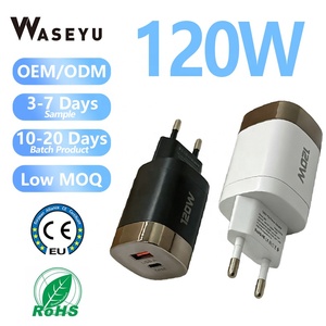 Nouvelle tête de charge rapide à double port en nitrure de gallium pour Huawei OPPO <span class=keywords><strong>Samsung</strong></span>, chargeur à broches pliable 120W - Product Image 1