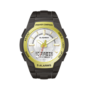 นาฬิกาละหมาดอิสลาม Bonlala รุ่นหรูหรา กันน้ำ 5BAR/Ip67 พร้อม <span class=keywords><strong>GPS</strong></span> เข็มทิศดิจิตอล ตัวเรือนเหล็ก สำหรับทุกเพศ พร้อมฟังก์ชั่นเตือนเวลาละหมาดและคิบลัต - Product Image 6