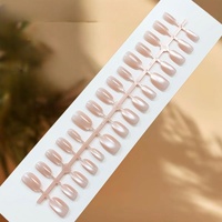 30 pièces de faux ongles à pression effet œil de chat, forme ovale courte, couleur unie, fournisseur de faux ongles XS/S/M, pour usage quotidien
