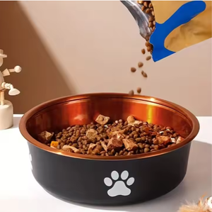 Bol en acier inoxydable pour animaux de compagnie antidérapant en fer forgé support Double bols mangeoire détachable bol pour chat ensemble de nourriture pour chien - Product Image 2