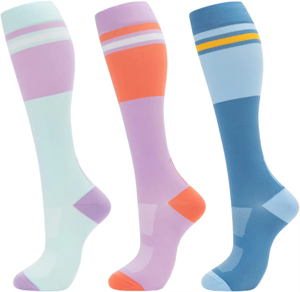 Chaussettes de compression sportives tricotées à soutien gradué pour la circulation, 3 paires, pour femmes et hommes, fourniture ODM - Product Image 1