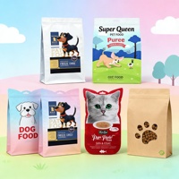 Sacs alimentaires pour chiens et chats à huit soudures latérales, en aluminium, avec fermeture éclair, résistants à l'humidité, à l'oxygène et à la lumière, conformes aux normes alimentaires, vente en gros OEM ODM, directement de l'usine