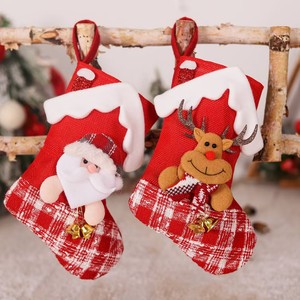 Nouvelles <span class=keywords><strong>chaussettes</strong></span> de Noël en forme de maison, motif Père Noël, bonhomme de neige, renne, sac cadeau, chaussette de Noël - Product Image 2
