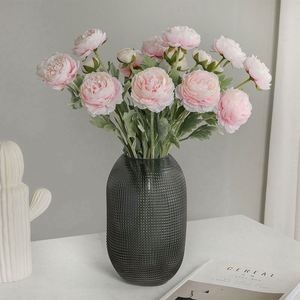 Roses artificielles en soie imitée, flamants roses à trois têtes, lotus, pour la décoration de la maison, la Saint-Valentin, Pâques - Bouquet de haute qualité - Product Image 2