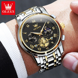 OLEVS-reloj deportivo de cuarzo para hombre, cronógrafo de acero inoxidable, resistente al agua, con logotipo personalizado, clásico, 2859 - Product Image 6