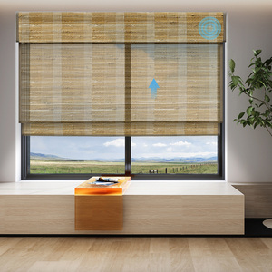 Deyi – fil de bois tissés, sans fil, herbe naturelle, bambou, jute, ramie, stores romains intelligents motorisés - Product Image 4
