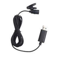 Microphone USB à pince omnidirectionnel de 2 m avec prise USB pour ordinateur de bureau, diffusion en direct, interphone vocal POS