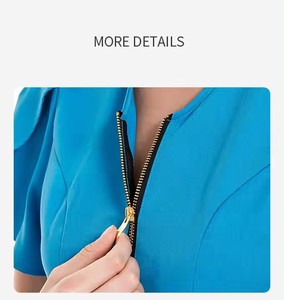 Su misura a maniche corte con cerniera Rayon cursice per donne abbigliamento da ospedale elastico Anti-rughe uso medico infermieristico - Product Image 3