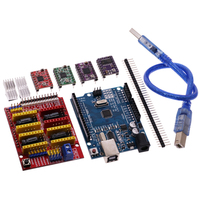 Máquina de grabado CNC Shield V3, impresora 3D + 4 piezas A4988/DRV8825/AT2100, placa de expansión del controlador para Arduino + R3 con cable USB