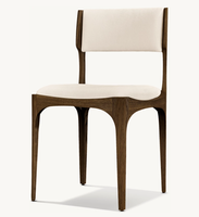 Chaise de salle à manger de luxe en bois massif, style minimaliste, avec revêtement en velours épais, pour maison moderne, villa ou restaurant