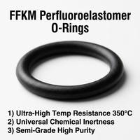 Joint d'étanchéité en perfluoroélastomère JFS FFKM, résistance chimique supérieure, plage de température -18-350°C, ISO 9001