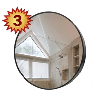 Espejo de Pared Redondo Negro Moderno con Marco de Aleación de Aluminio, Espejo Decorativo Circular para Baño, Entrada, Sala de Estar, Venta al por Mayor de Fábrica