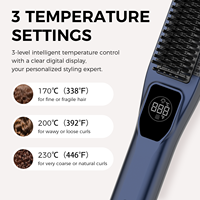 Brosse lissante électrique à vapeur en céramique avec technologie infrarouge à ions négatifs et conception anti-brûlure