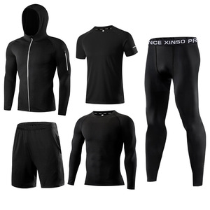 Conjunto Esportivo de Fitness 5 Peças, Roupas de Treino Masculinas para Corrida e Basquete, Secagem Rápida, Personalizável para Musculação - Product Image 4
