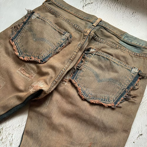 Men's High Quality Vintage <b>Jeans</b> Custom Mid Waist Straight Flat Distressed Wash Highstreet Breathable Zipper Fly for <b>Work</b>/Casual - Product Image 5