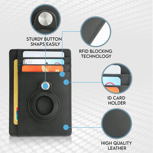 PU <b>Card</b> <b>Holder</b> With RFID Blocking Technology For Credit <b>Cards</b> Ultra Thin Design Black Carbon Fiber Material - Product Image 1