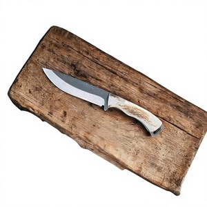 Cuchillo de Caza de Hoja Fija Hecho a Mano, Acero Inoxidable, Punta Caída, Mango de Hueso de 0.6mm de Grosor, Cuchillo de Supervivencia para Exteriores - Product Image 1