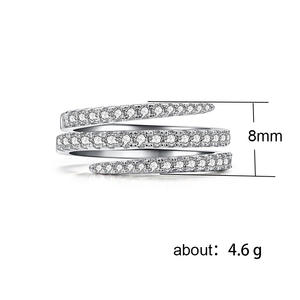 Anillos de eternidad de oro blanco para mujer F671 con diamantes de talla brillante redonda en engaste de canal, joyería fina geométrica para boda - Product Image 6
