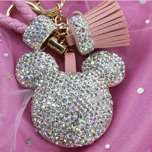 Wholesale <strong>Custom</strong> Diamond Bling Cute Lucky Cat <strong>Keychain</strong> Crystal Key Chains for Girl - Product Image 4