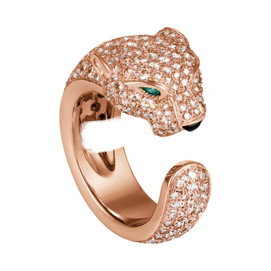 Rose full diamond leopard head