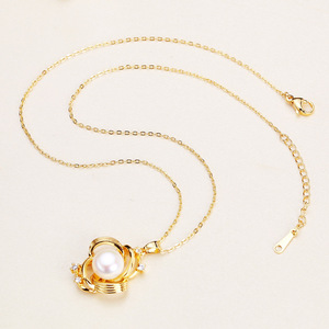 Colgantes y Dijes de Perlas de Agua Dulce Sencillos y Exclusivos al por Mayor, Collares con Incrustaciones de Circonita Irregular Hueca para Clavículas - Product Image 1