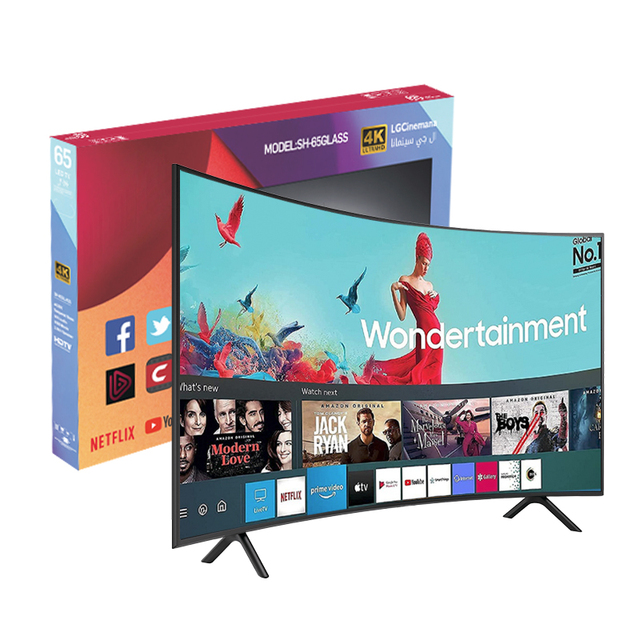 65 Inch Smart TV 4K Ultra HD LED Curved Big Screen Wifi Inteligentes Television
