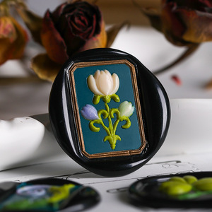 Têtes de sceau à la cire en laiton à motifs européens et américains, gravées pour la décoration, tampon standard - Product Image 3