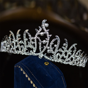 Blanc argent herbe forme strass <span class=keywords><strong>mariage</strong></span> <span class=keywords><strong>cheveux</strong></span> accessoires luxe diamant cristal <span class=keywords><strong>broche</strong></span> pour mariée alliage élégant cristal mariée - Product Image 3