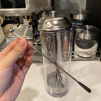 Cuillère à cocktail en acier inoxydable avec boule mélangeuse, outil de bar pour le café, les jus et les boissons