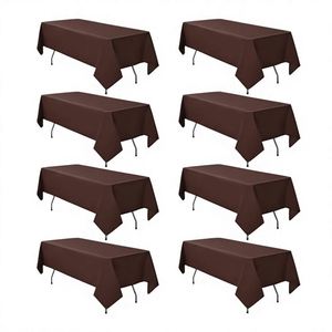 Polyester Classic Rectangular 6ft Solid Pattern Dye Sublimation Printed Wrinkle Resistant Washable Tablecloth for <b>Outdoor</b> - Product Image 2