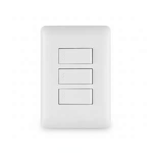 Scatola con 3 unità. Piastra assemblata con 3 interruttori singoli, bianco, linea italiana. - Product Image 1