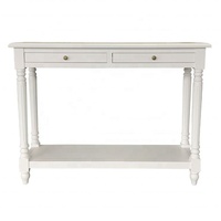 Console de salon W5830-2S Lucius de style français, en chêne massif européen, antique, avec tiroirs, pour appartement