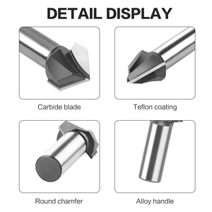 Huhao Round Chamfer <strong>Router</strong> <strong>Bits</strong> 1/2 Shank 90&deg; V <strong>Type</strong> Chamfering Trimming Cutter <strong>Bit</strong> <strong>Router</strong> Cutter Woodworking - Product Image 5