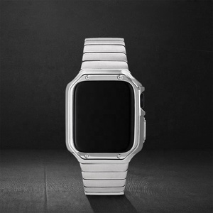 สายนาฬิกาสเตนเลสสตีลและตัวป้องกันหน้าจอ TPU แบบ Electroplated สำหรับ <span class=keywords><strong>Apple</strong></span> Iwatch 7/6/5/4/3/<span class=keywords><strong>2</strong></span>/1 /<span class=keywords><strong>Se</strong></span> - Product Image 1