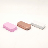 Nouvelle arrivée rose blanc noir laiton carré Mini Rectangle Slide Top boîte en fer blanc petite boîte coulissante en métal pour baume/menthe/bonbons