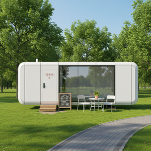 Cafetería Moderna Prefabricada Q1 Apple Capsule de 8.5x3.3m, Cafetería Modular con Ventanas Panorámicas, Quiosco Móvil para Café, Resistente a Terremotos y Viento - Product Image 1