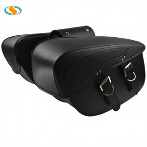 Sacs de selle latéraux/sacs à outils en <span class=keywords><strong>cuir</strong></span> PU pour moto <span class=keywords><strong>Sportster</strong></span> XL 883, pochette à bagages noire, taille moyenne, universelle - Product Image 1