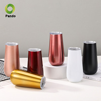 Flûte à champagne en acier inoxydable, gobelet à boisson en métal isolé, style thermos, mini gobelet pour champagne, cocktail, célébrations de mariage