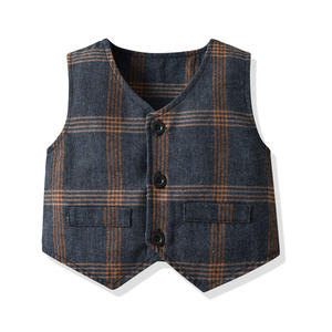 Nouvelle robe pour enfants, gilet à carreaux, chemise à manches longues blanche, <span class=keywords><strong>pantalon</strong></span> long, costume <span class=keywords><strong>anglais</strong></span> pour enfants, costume pour enfants, petit costume pour enfants - Product Image 6