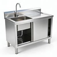 Évier double en acier inoxydable de haute qualité pour cuisine, armoire pour restaurant, évier en acier inoxydable commercial