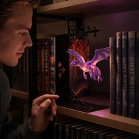 Lampe de bureau LED Dragon Flottant, Décoration Fantaisie pour Niche de Lecture, Design Suspendu pour Veilleuse de Lecture, Lumière Chaude