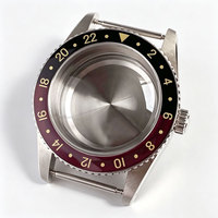 Caja de reloj de buceo vintage de 38 mm con cristal de zafiro abovedado, acero inoxidable cepillado, 200M, para NH34 NH35 NH36, bisel de 120 clics, piezas de reloj