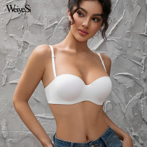 Soutien-gorge T-shirt pour femme, demi-bonnet, bretelles amovibles, sexy, uni, sans armatures, push-up sexy - Product Image 2