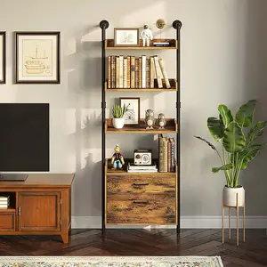 Factory Customized Living Room Bookcase Modern Design Luxury 4 Shelf Office Bookcase With Storage