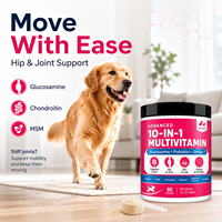 Complément alimentaire pour chiens Advanced Dog Daily Essentials 10-en-1, poudre multivitaminée, enzymes digestives, probiotiques, soin des articulations, santé canine, 360g