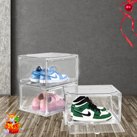 Boîte de rangement géante transparente en acrylique pour chaussures et baskets, présentoir à ouverture frontale pour animaux de compagnie, vente en gros