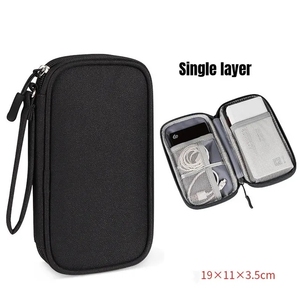 Travel Organizer <b>Bag</b> Cable Storage Organizers Pouch Carry Case Portable Waterproof Double Layers Storage <b>Bags</b> for Cable Cord - Product Image 6