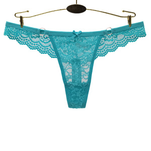 Tanga de encaje floral para mujer, transparente, de talle bajo, sexy, tipo G-string, bragas transpirables de color liso, venta al por mayor - Product Image 1