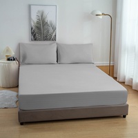 Drap-housse brodé en coton biologique 95% et fibre d'argent 5%, 400 fils au pouce carré, qualité supérieure, pour usage domestique, hôtelier et hospitalier